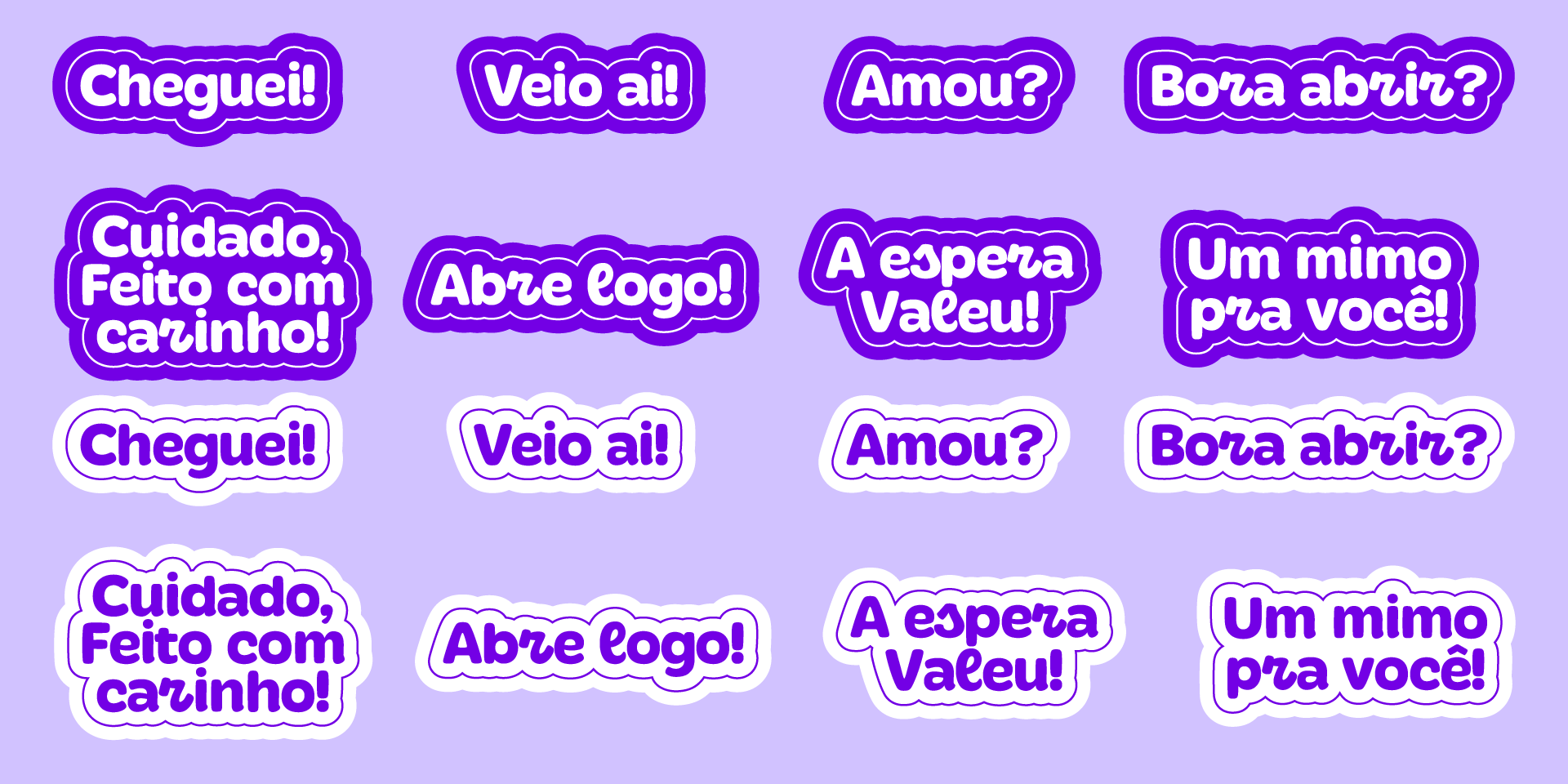 A imagem faz parte do projeto de Identidade Visual da Bruna Arte Em Crochê e mostra opções diversas de stickers