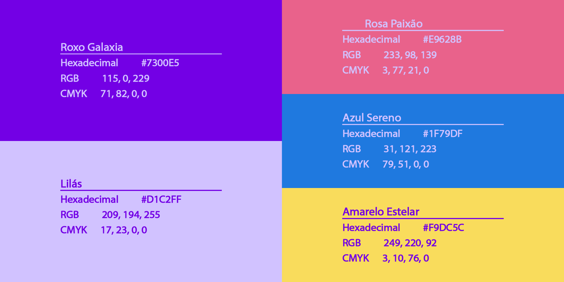 A imagem faz parte do projeto de Identidade Visual da Bruna Arte Em Crochê e mostra a paleta de cores da marca