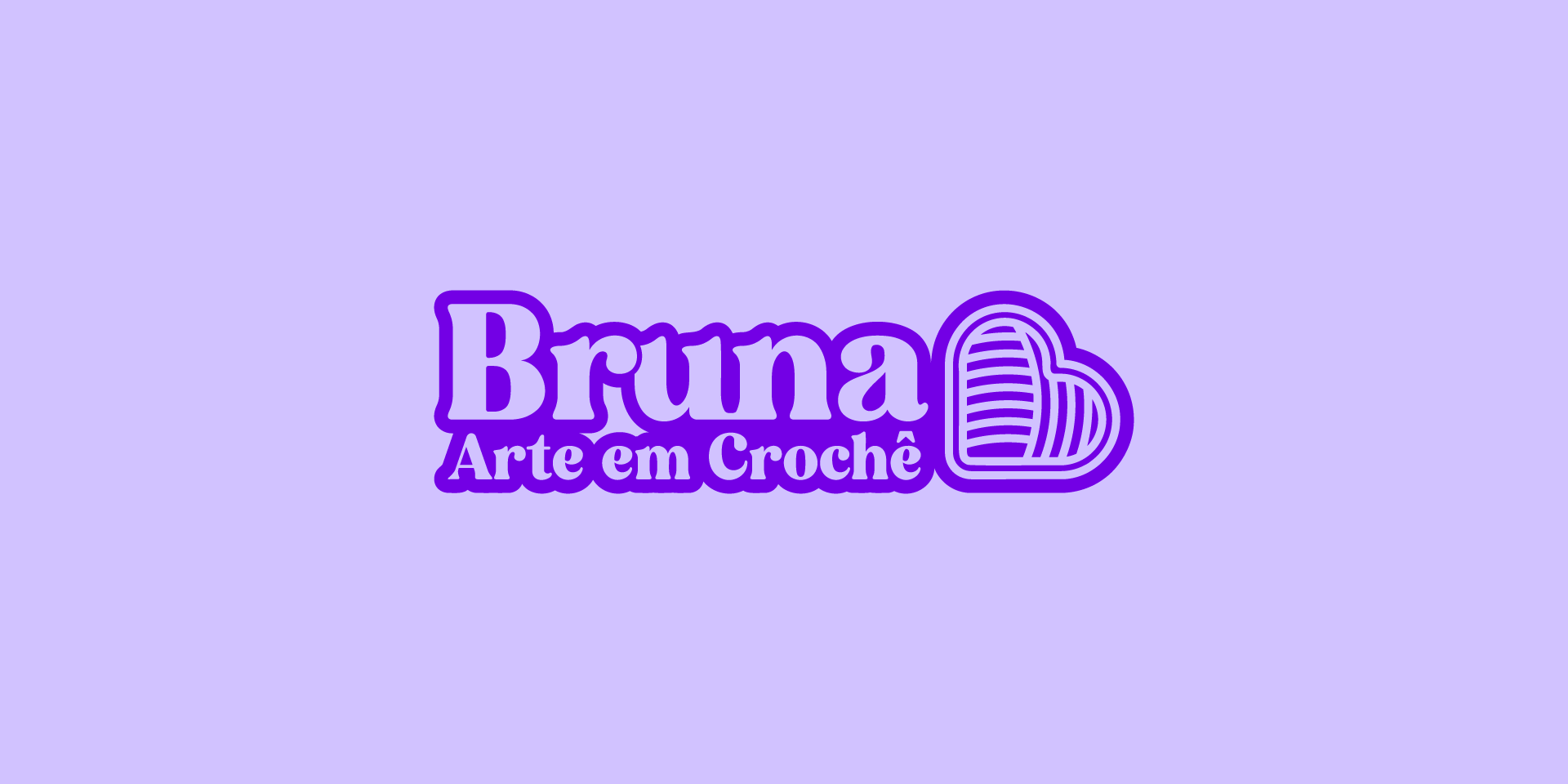A imagem faz parte do projeto de Identidade Visual da Bruna Arte Em Crochê e mostra uma das versões da logo