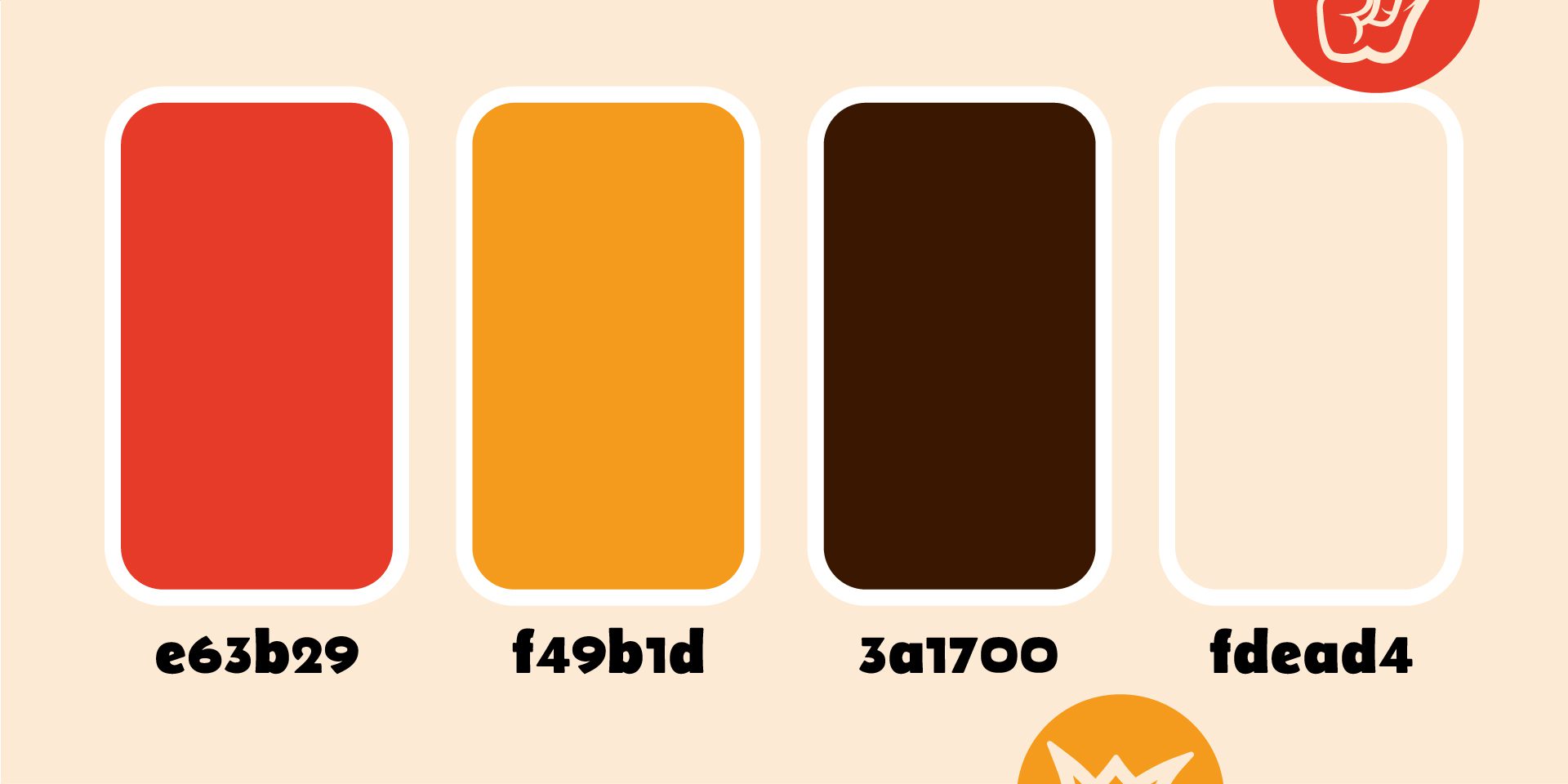 A imagem faz parte do projeto de Identidade Visual da Rock Burger e mostra a paleta de cores da marca